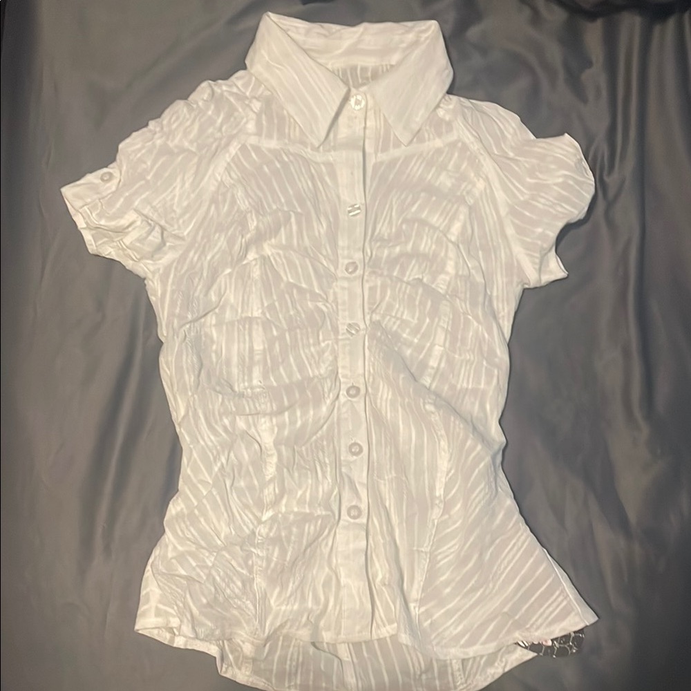 Sugar and Vapor Never Worn White Button-Up Women's Top